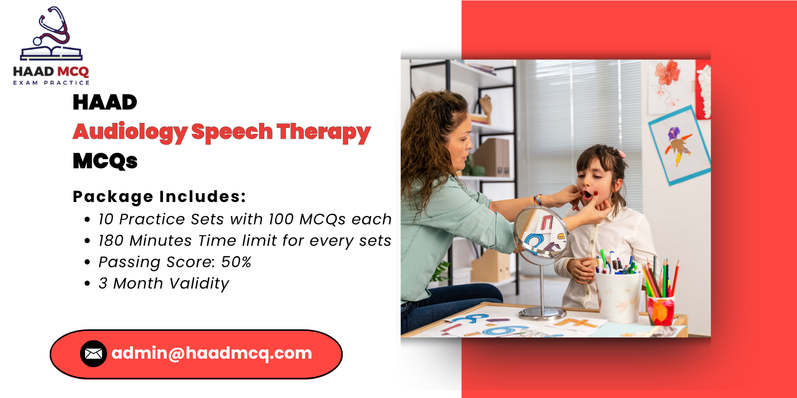 HAAD audiology speech therapy MCQs