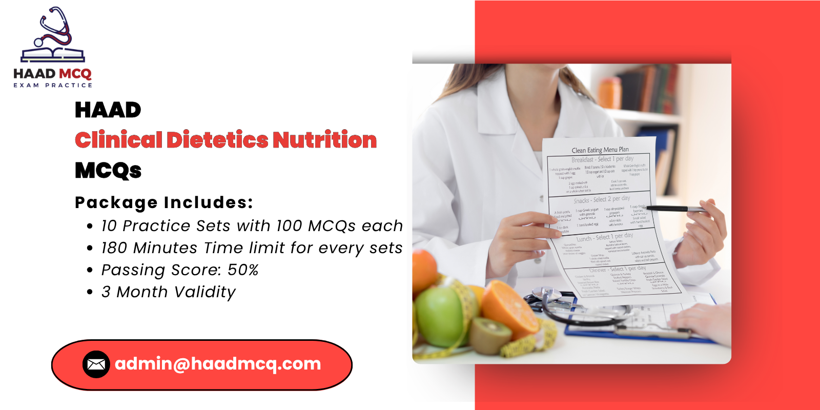 HAAD clinical dietetics nutrition MCQs
