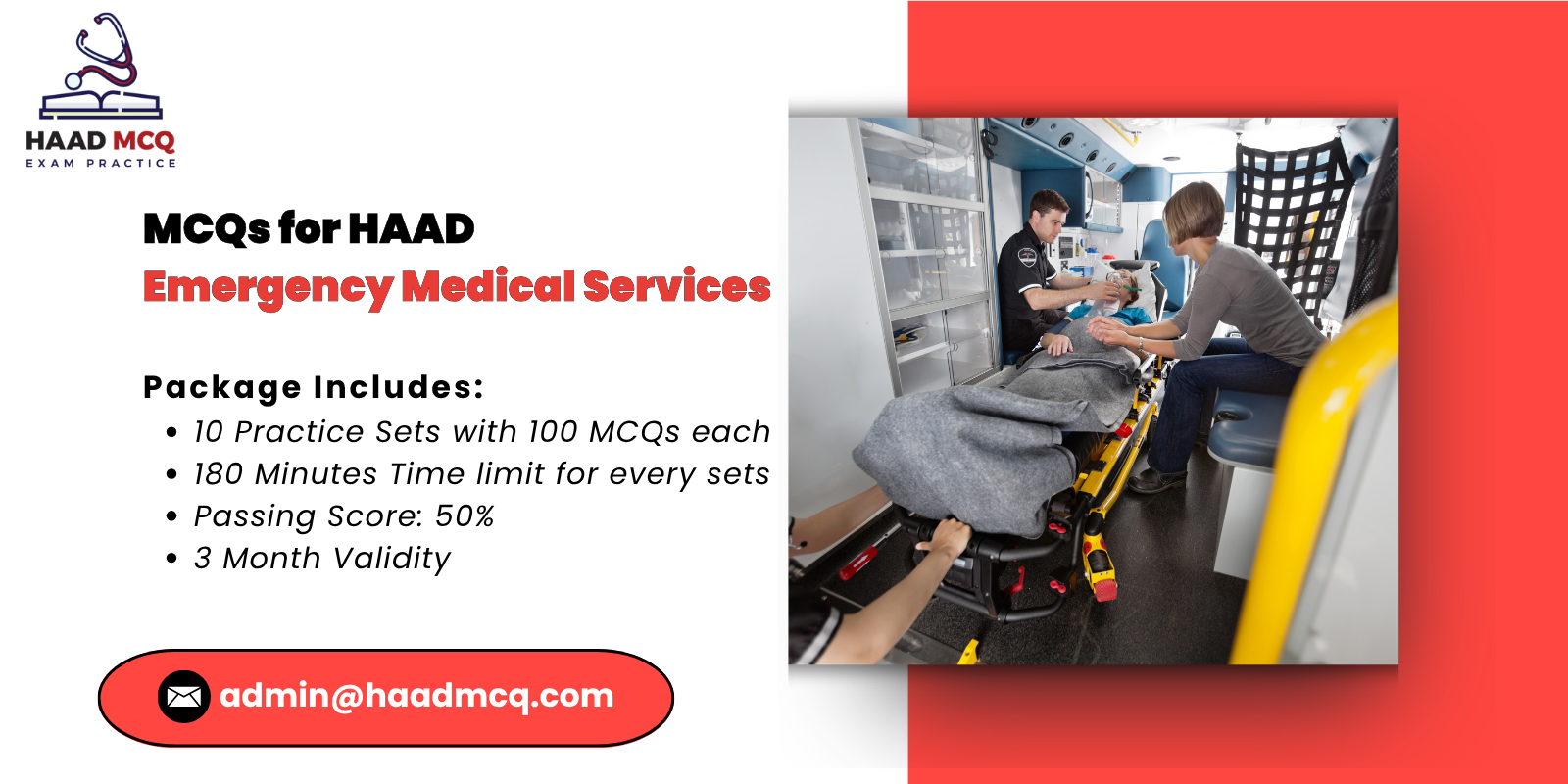 MCQs for HAAD emergency medical services