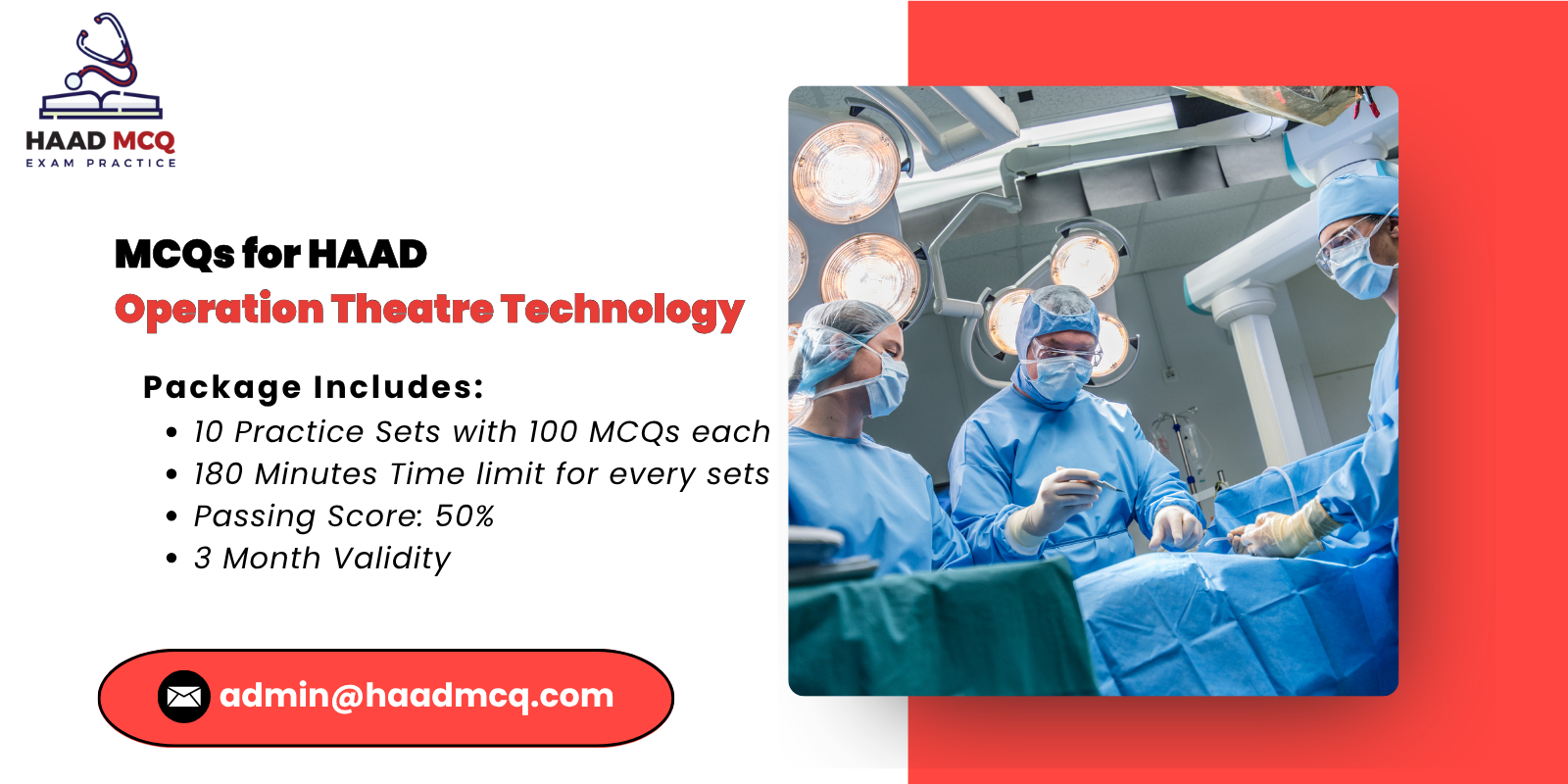 MCQs for HAAD operation theatre technology