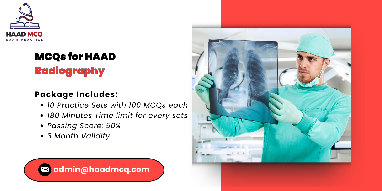 MCQs for HAAD radiography