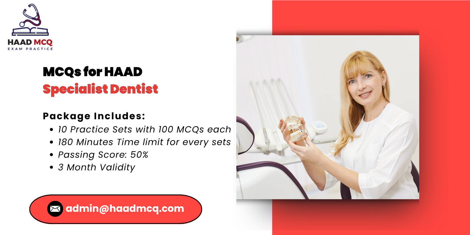 MCQs for HAAD specialist dentist