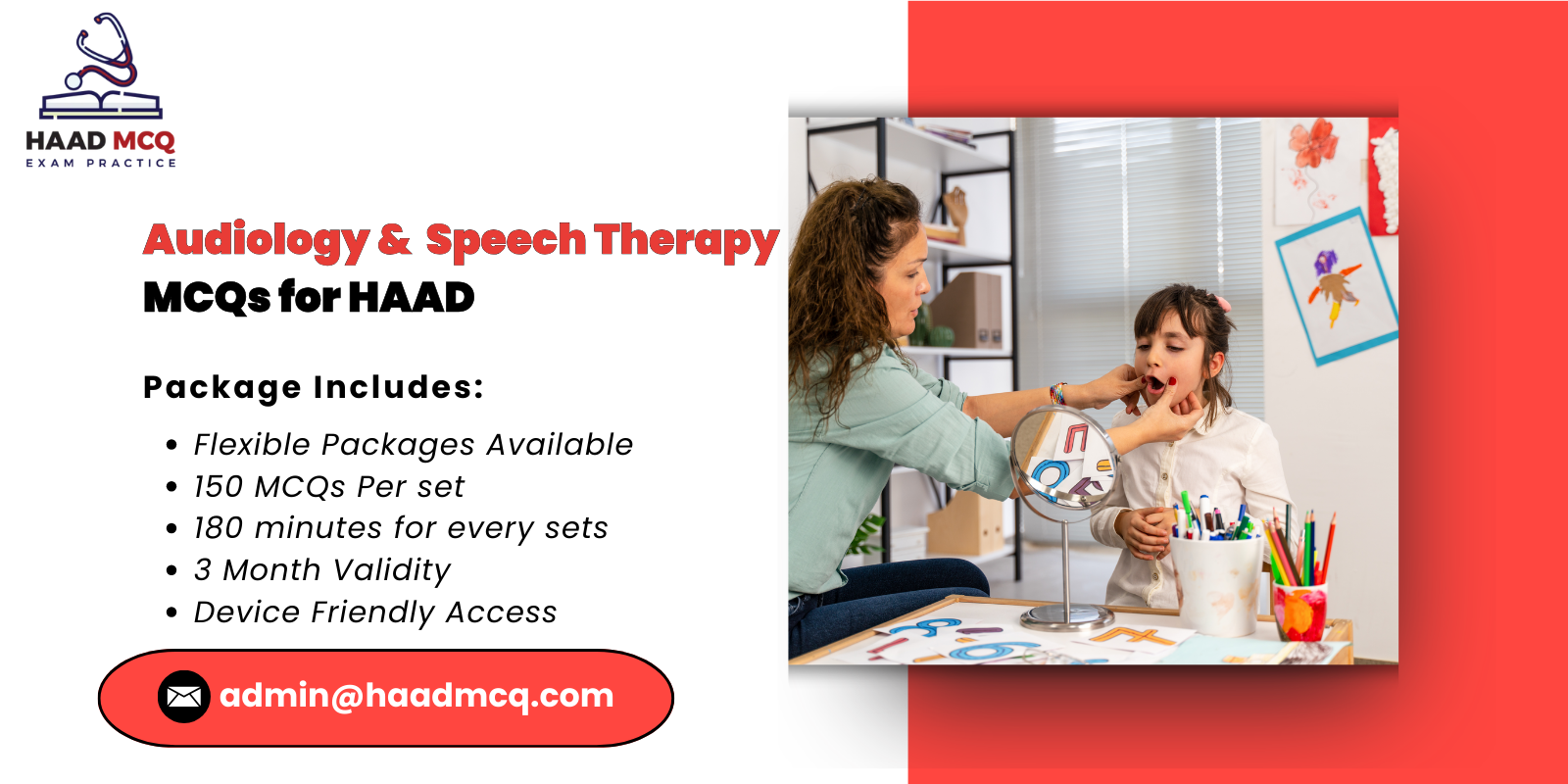 Audiology Speech Therapy MCQs for HAAD