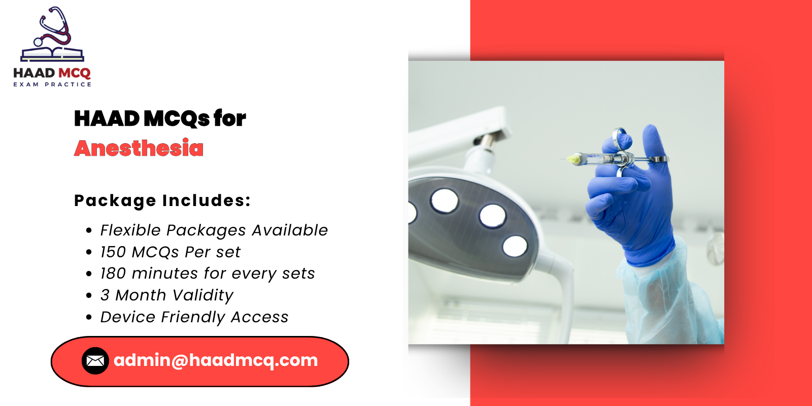 HAAD MCQs for Anesthesia