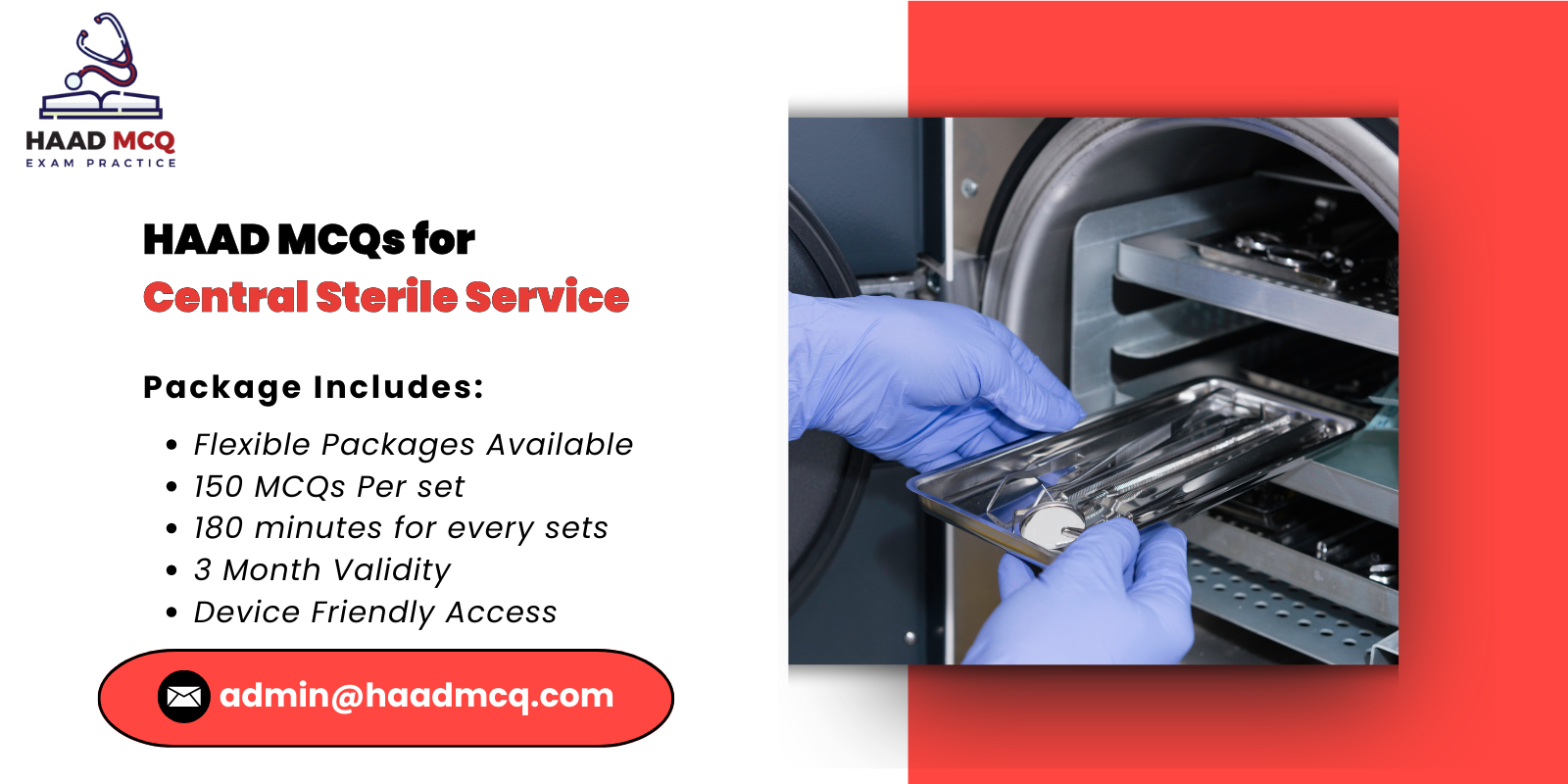 HAAD MCQs for Central Sterile Service