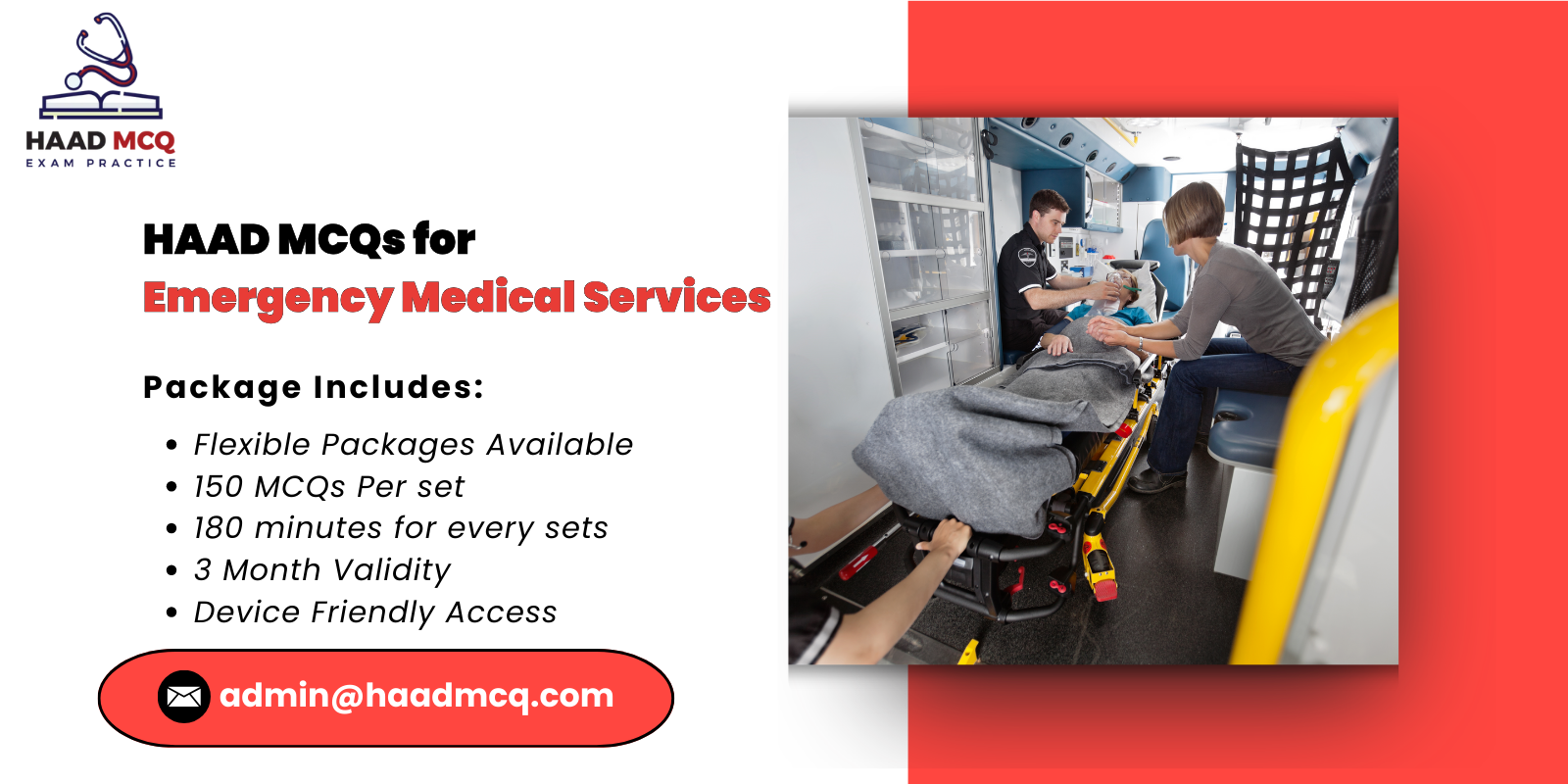 HAAD MCQs for Emergency Medical Services