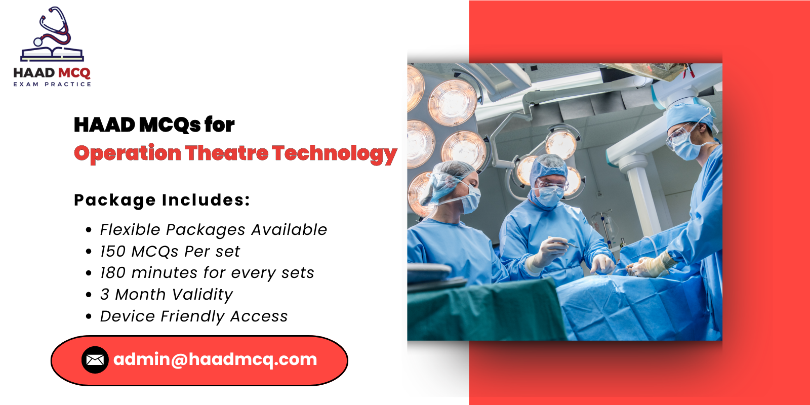 HAAD MCQs for Operation Theatre Technology