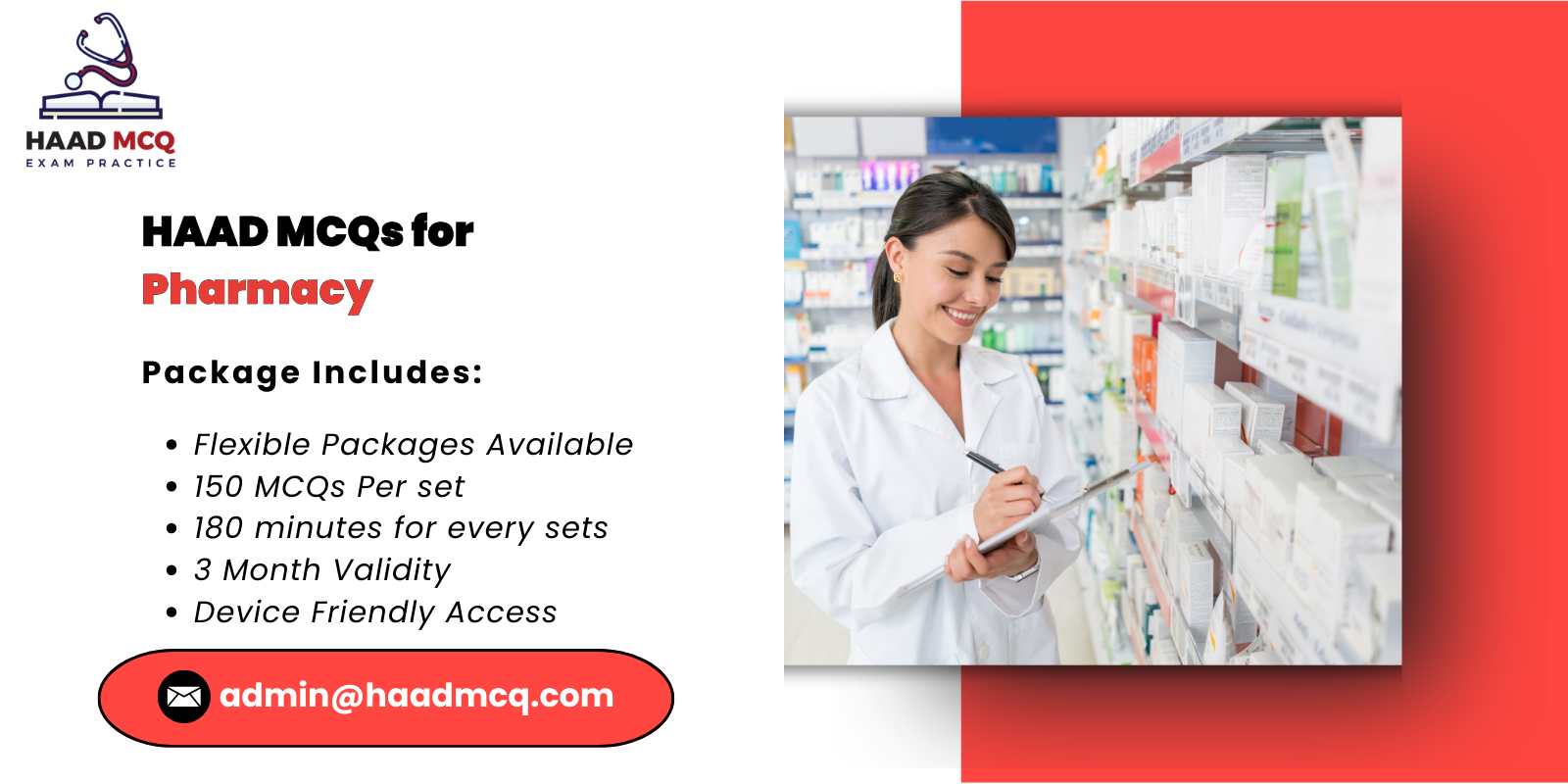 HAAD MCQs for Pharmacy