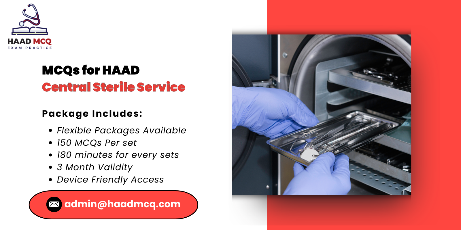 MCQs for HAAD Central Sterile Service