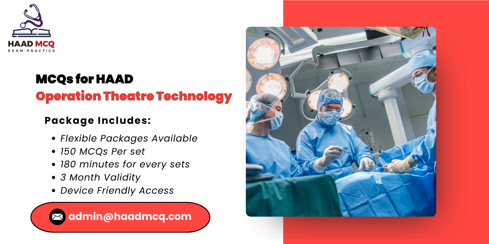 MCQs for HAAD Operation Theatre Technology