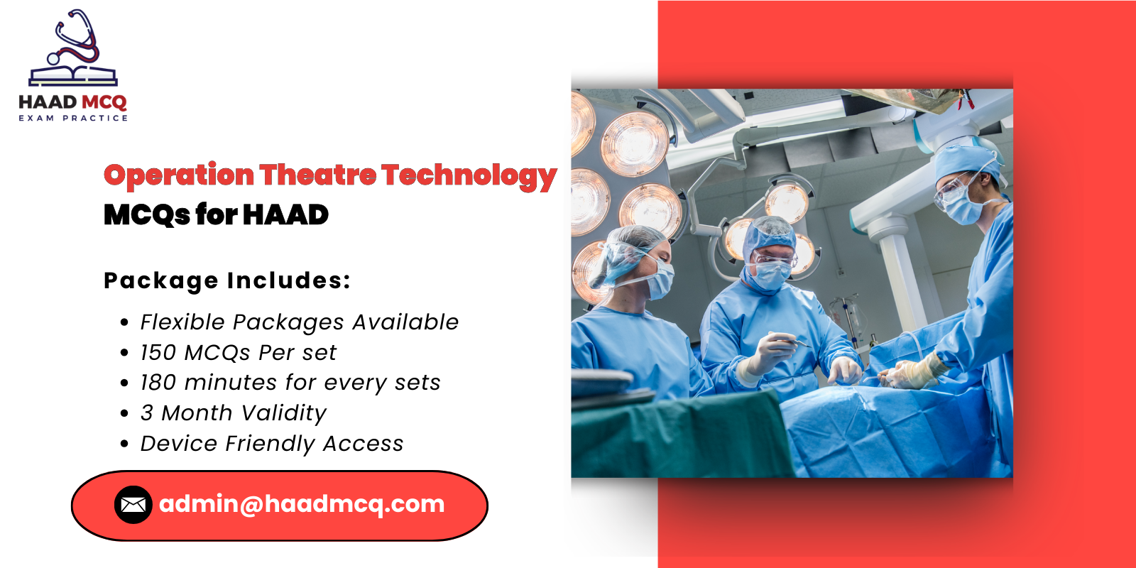 Operation Theatre Technology MCQs for HAAD