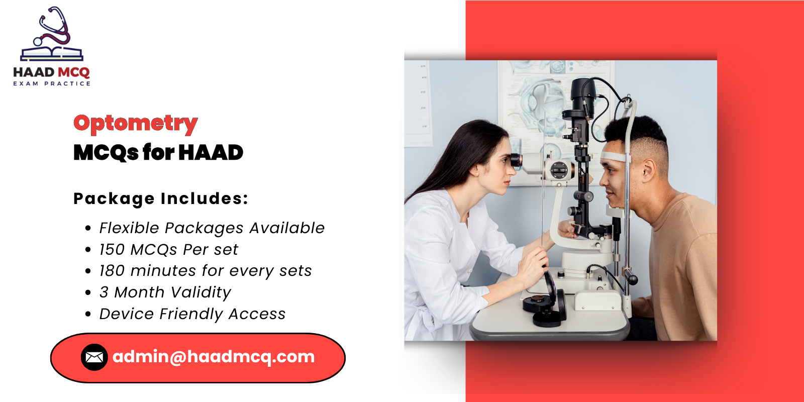 Optometry MCQs for HAAD