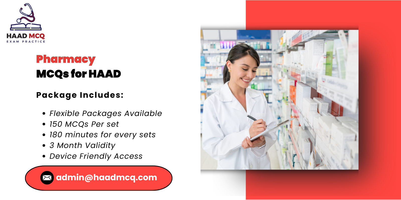 Pharmacy MCQs for HAAD