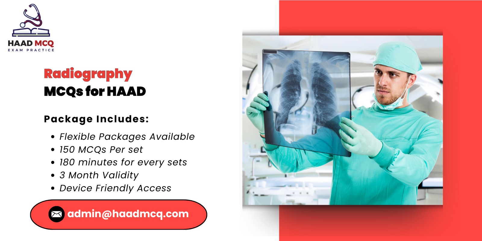 Radiography MCQs for HAAD